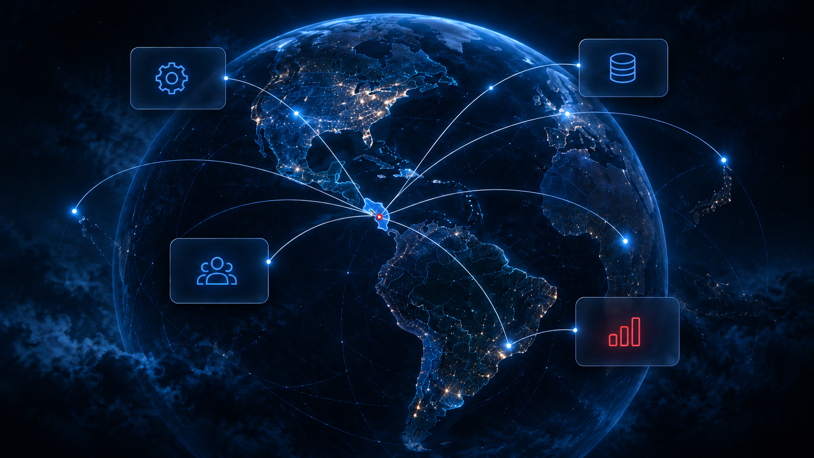 Mapa digital del mundo conectado desde Costa Rica